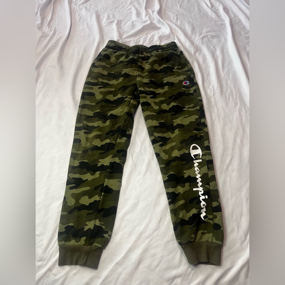 Champion Kids Camo Sweatpants - Olive